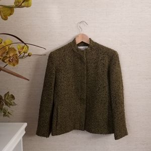 Jones New York tweed green blazer